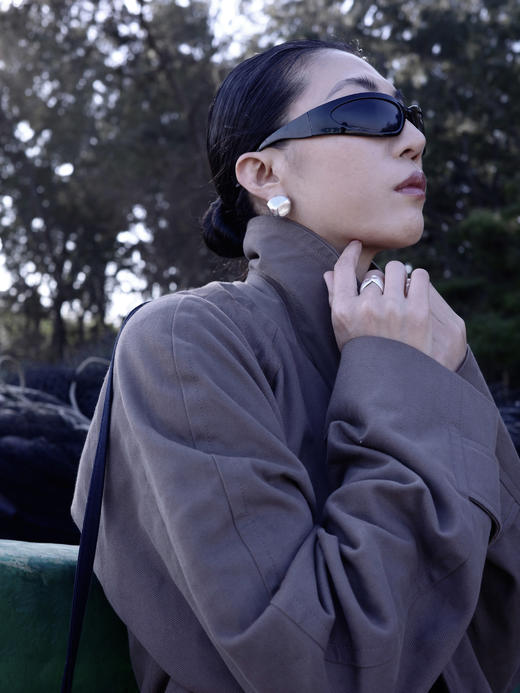 TINOM｜'020524 Pumice 浮石耳钉 [ 银 ] 商品图0