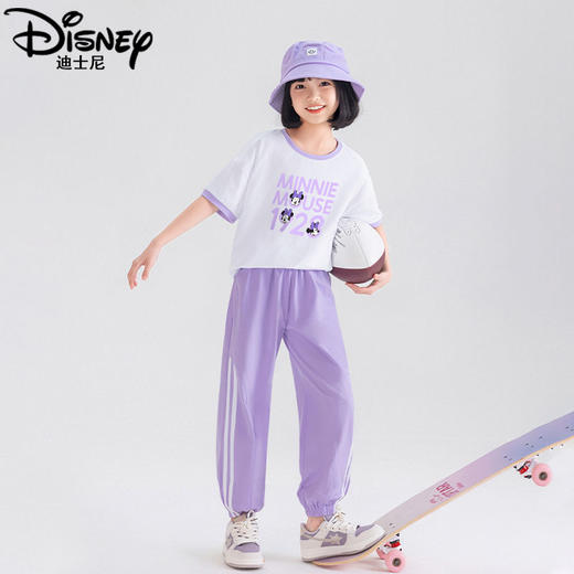 迪士尼女童短袖套装夏季两件套2025新款儿童运动服薄款女大童夏装 商品图3