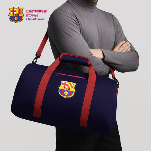 【官方正版】巴塞罗那俱乐部｜巴萨深蓝大容量健身包红色肩带单肩包 商品图4