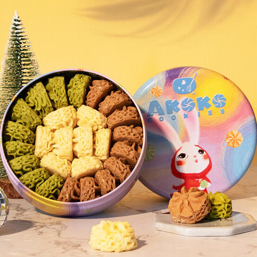 AKOKO经典小花曲奇230g（草莓味+海盐味+可可味）230g 商品图0