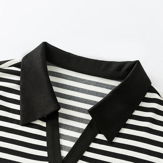 丁摩 加捻真丝T恤衫女100桑蚕丝翻领上衣Y3716 商品图3