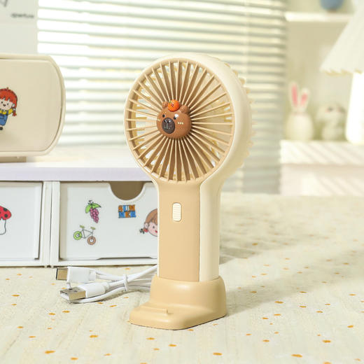 【便携手持小风扇】简约隐藏式支架桌面便携小风扇 三档大风力学生夏季旅行随身风扇。ry 商品图13