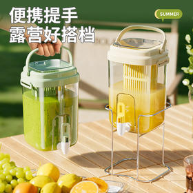 夏日出游季！【夏日畅饮，可拎直饮冷水壶！】轻奢冰箱冷水壶 耐高温带水龙头 水果茶桶家用饮料 冷饮凉水壶-QQ