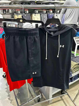 安德玛男士运动套装，🤾🏻‍♂️打球健身都适合，无袖连帽短袖➕经典款短裤💰580/套🔥！