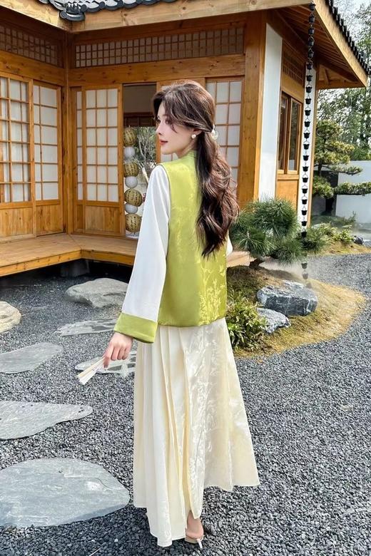 Le Malene 米白色新中式国风提花马面裙半裙 19988 商品图4