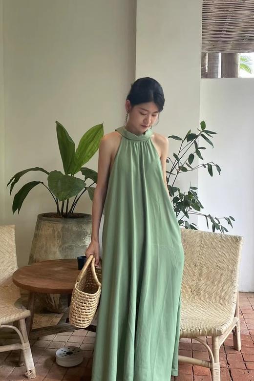 SUMMER & SAGE 赫本风挂脖polo连衣裙 18556 商品图0