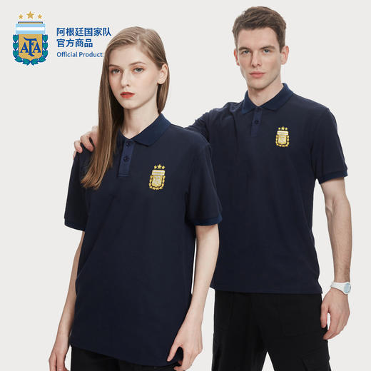 【官方正版】阿根廷国家队 | 夏季藏蓝色Polo衫通勤休闲短袖透气 商品图1