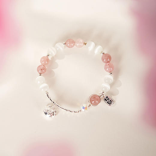 大英博物馆 巴斯特系列 甜心草莓晶萌猫 手链 商品图2