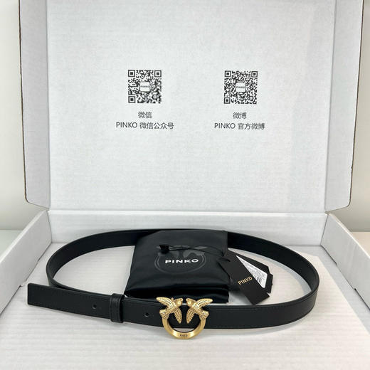 意大利时尚巨头之一PINKO经典燕子纯牛皮腰带 商品图5