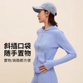 跃牌【禅语梵心】遮阳轻薄防嗮凉感夹克连帽运动宽松上衣休闲瑜伽外套WT5061