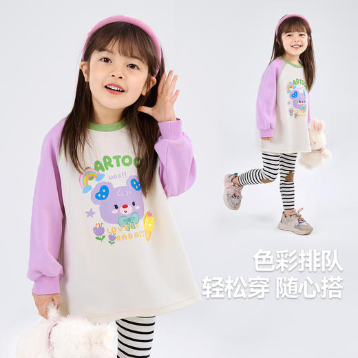 【清仓】嘟嘟家女童卫衣裙春款女宝甜美连衣裙春装女孩休闲春装宝宝童装潮 商品图3