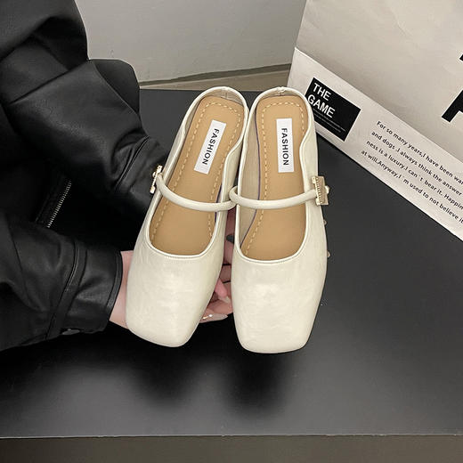 【YW】无忧购【甄选】复古懒人一脚蹬平底外穿包头半拖鞋8016（截单后3-5天发货) 商品图3