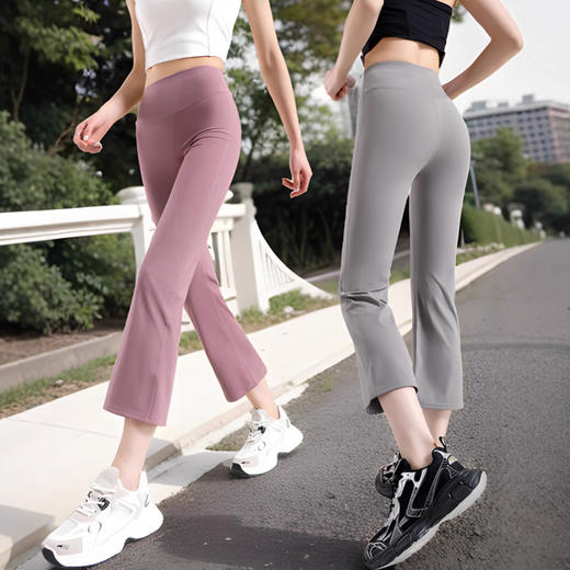百媚生 七分裤喇叭裤女瑜伽裤女夏薄款外穿2507 商品图0