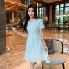 奢姿大码女装2025夏季减龄小香风拼接百褶连衣裙胖妹妹时尚裙子9952869761 商品缩略图0
