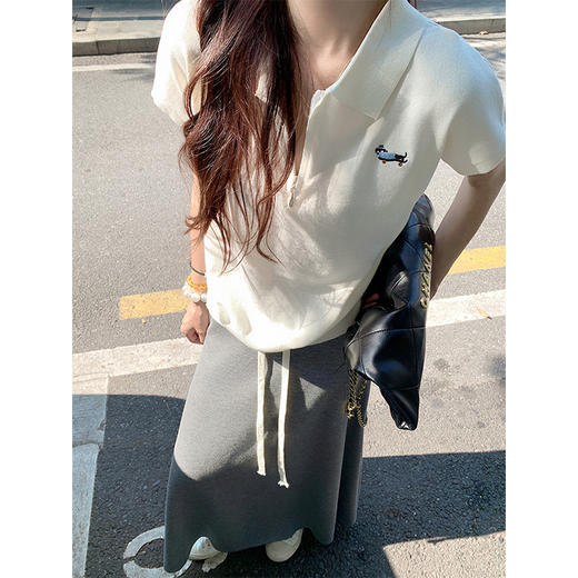 <曾小咸推荐>正肩针织衫Polo领上衣T恤 商品图4