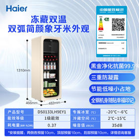 海尔（Haier）【小红花套系】133升家用客厅办公室冷藏柜冰吧茶叶饮料蔬果保鲜柜囤货小冰箱DS0133LH9EY1