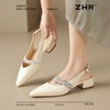 ZHR则则法式尖头凉鞋2025新款气质百搭水钻一字包头凉鞋女鞋单鞋 商品缩略图3