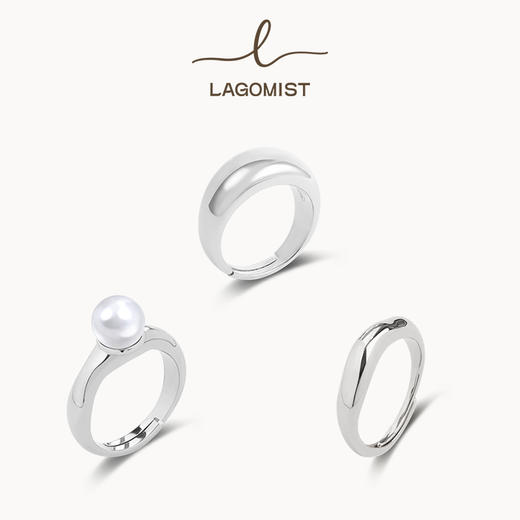 【Lagomist】拿铁系列 | 金/银咖啡杯柄牛奶戒指套装 商品图1