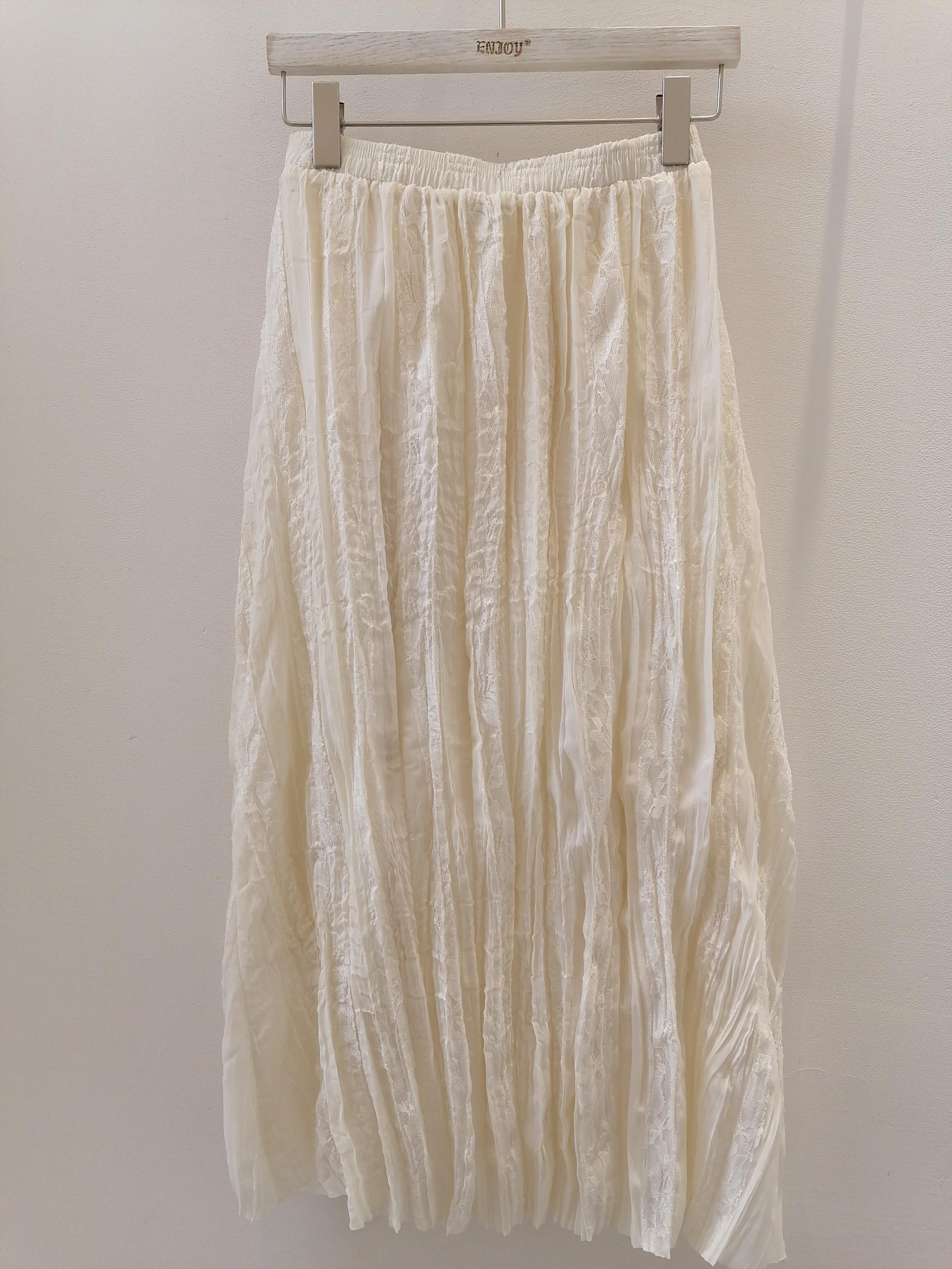 【门店同款】ENJOY夏季拼蕾丝褶皱半裙 158099469