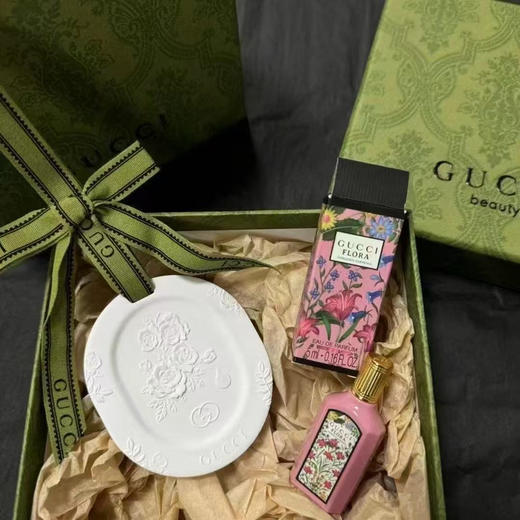 绝美！Gucci拓香石+香水5ml礼盒 车载蝴蝶结车挂/衣橱/浮雕扩香石 七夕情人礼物伴手礼 商品图1