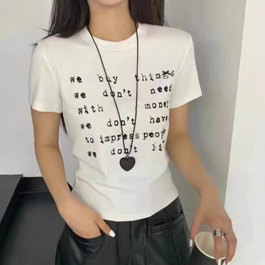 【49元1件，79元2件】女士时尚圆领T恤-2252205 商品图1