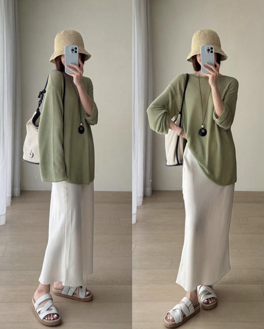 2025新款松紧腰日本进口三醋酸A字半身裙！三个长度斜裁拖地长裙！短裙！脚踝高腰半裙鱼尾裙！ 商品图2