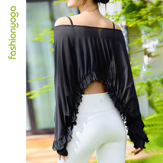 凡圣瑜伽圆领网纱长袖外搭 F15335 商品图8