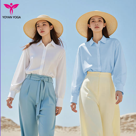 悠妍宽松长袖UPF50+防晒衬衣FS25528 防紫外线衬衫女款开衫防晒衣薄款外套 商品图2