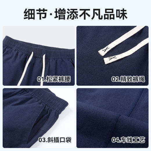 【棉麻休闲裤  男女同款】占姆士棉麻休闲裤夏季新款商务休闲凉感透气直筒运动裤长裤 商品图4