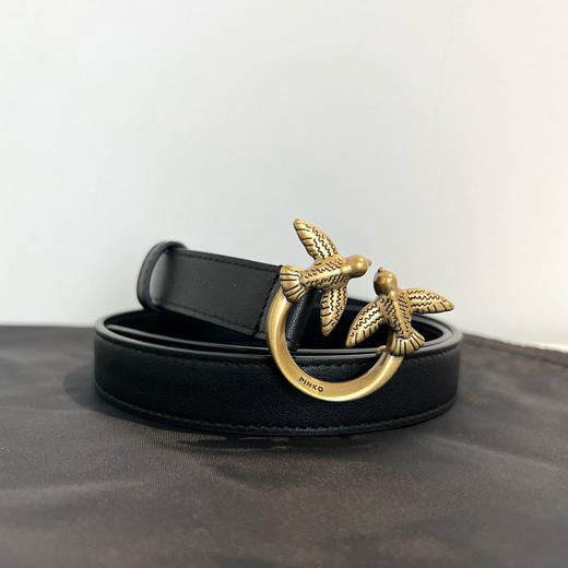 意大利时尚巨头之一PINKO经典燕子纯牛皮腰带 商品图6