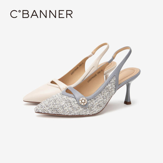 BF千百度2025新款静音凉鞋尖头高跟后空包头半女鞋A24257792吊牌价959活动价599 商品图0