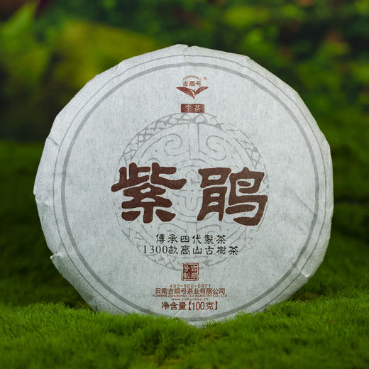 吉顺号普洱茶2019年紫鹃春茶紫芽紫叶普洱生茶100g/饼 商品图1