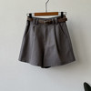 百媚生 【含腰带】休闲高腰阔腿短裤82325 商品缩略图8
