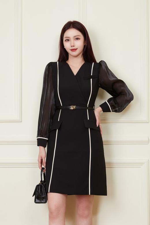 Le Malene 高端黑色网纱拼接式连衣裙 19899 商品图1