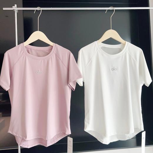 点此购买 Alo yoga女士网纱拼接透气运动瑜伽短袖T恤 ggd 319135 商品图0