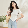 【限时秒杀】一字肩圆领两穿短袖T恤女和新款不规则下摆抽褶上衣V0740190 商品缩略图1
