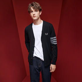 纳维凯尔Navigare意大利小帆船 简约条纹羊毛衫男士开衫毛衣外套 1134094201