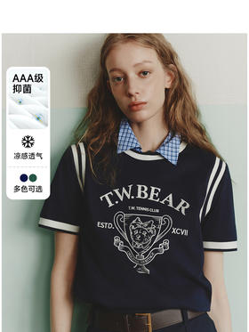 Teenie Weenie小熊字母圆领T恤女夏季女t恤TTRA252604T