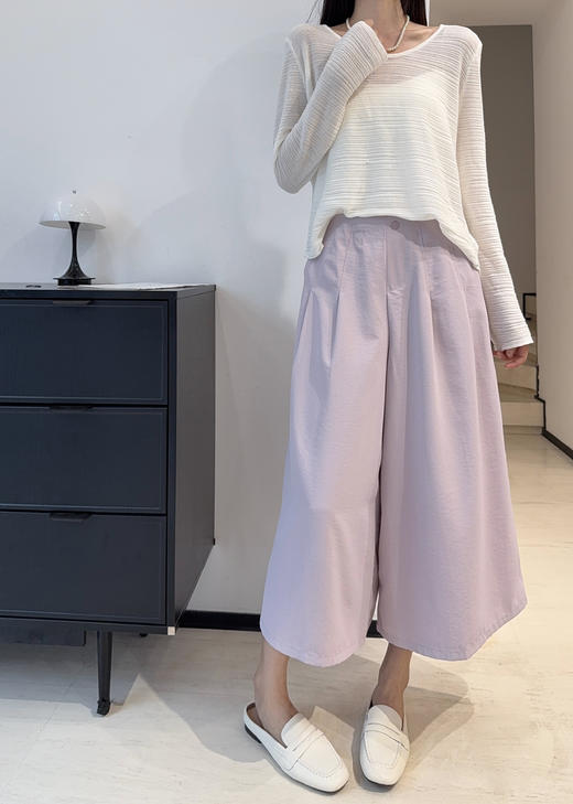 【万能西装防晒阔腿裙裤】巨好穿!真藏肉!品质，版型都超绝!微胖界的“杀手锏"自由无拘束√上身显瘦10斤 面料爽滑亲肤，轻薄垂顺有质感，UPF防晒值 50+ 商品图1