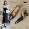 ZHR则则法式尖头高跟凉鞋2025新款一字扣气质凉鞋蝴蝶结后空凉鞋 商品缩略图1