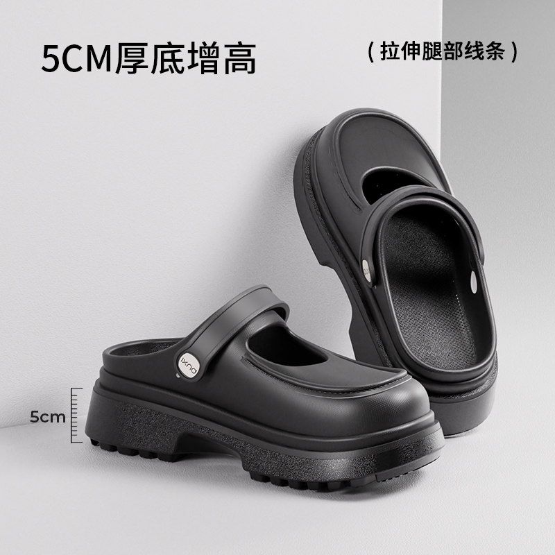 朴西玛丽珍洞洞鞋女外穿2025夏季新款eva防滑沙滩玛丽珍鞋