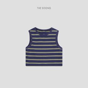 THESOONG"悦己时刻"轻薄舒适妙感撞色条纹圆领背心上衣HWBX7166