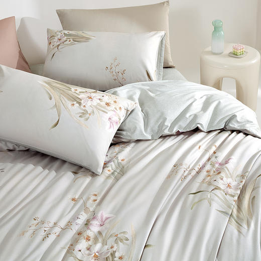 【自营】 罗莱家纺 全棉四件套 新疆阳光棉 月白花香 200*230cm 商品图3