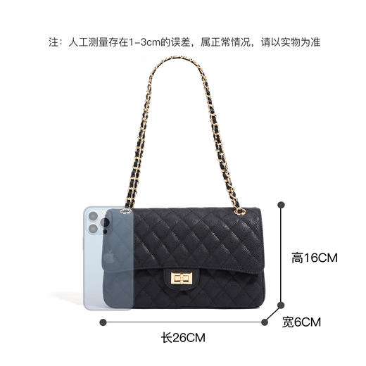 【预售3天】小香风链条包鱼子酱菱格腋下包女新款高级感经典单肩斜挎方包W1112 商品图3