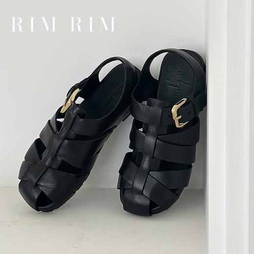 【品牌直发】RIM RIM新款黑色马皮鞋镂空凉鞋2476 商品图0