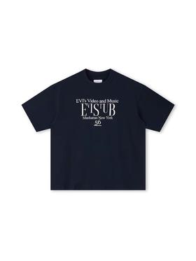 EviStub/E-5XDX623/280G全棉复古水浆字母印花简约基础短袖T恤