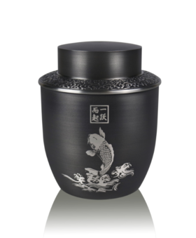 一跃而起-茶叶罐（灰色）101*118mm