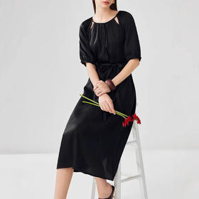 丁摩 真丝香云纱冠乐绉连衣裙XZ33889