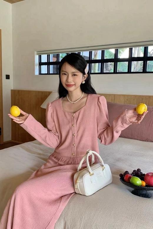 Le Malene 肉粉色流苏上衣半裙套装 20055 商品图1