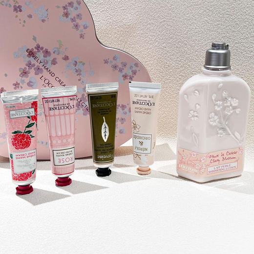 【配礼盒礼袋】欧舒丹花香修护爱心套装（樱花润肤乳250ml+玫瑰30ml+橙花30ml+芍药30ml+马鞭草30ml）一般贸易 商品图4